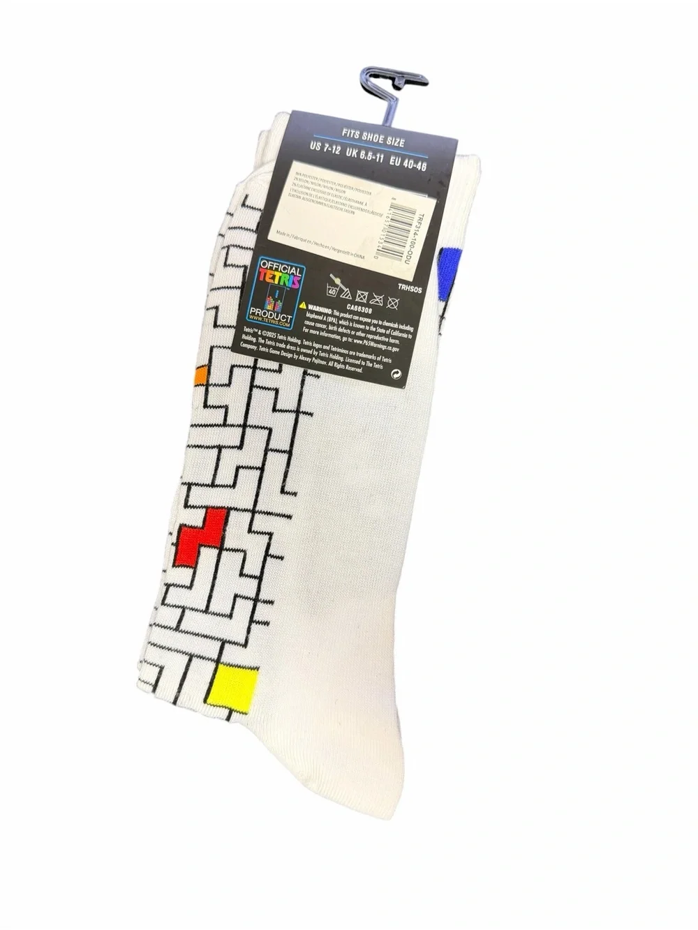 Tetris Retro Video Game Crew Socks One Size 1984 Logo NWT